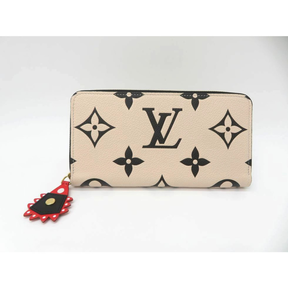 Louis Vuitton Monogram Empreinte Cream Noir Black LV Crafty Zippy Wallet Long